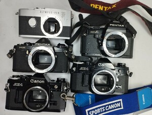 【リサイクル】 Canon AE-1 OLYMPUS PEN-F PENTAX SUPER A ME フィルムカメラまとめてジャンク品 カメラ 1円スタート売り切り昭和レトロ