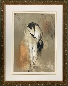 【特価】　≪　　ジャン　ジャンセン　　≫　　オリジナル リトグラフ【石版画】 　DANSEUSE BAISSEE A LA BARRE 　 1968年 　JEAN JANSEM