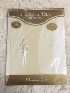 新品 ワンポイント付き ストッキング Christian Dior パンスト パンティストッキング アイボリー 