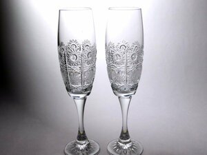 ■ボヘミアグラス　　ペア・シャンパンフルート　　クリスタルグラス　　５００ＰＫ　　　〈同梱対象商品〉