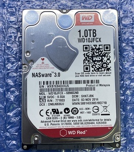 WD RED 2.5インチ　1TB　HDD　WD10JFCX　動作確認