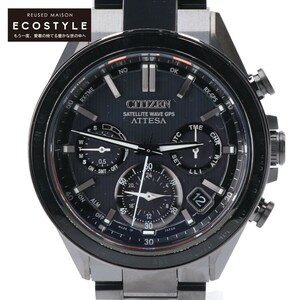 新品未使用/ CITIZEN シチズン CC4055-65E アテッサ アクトライン ブラックチタン エコドライブGPS衛星電波 腕時計 ブラック メンズ