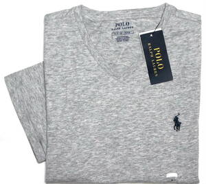 【新品】ラルフローレン ■ コットンVネックTシャツ ■ XL ■ グレー POLO RALPH LAUREN 正規品