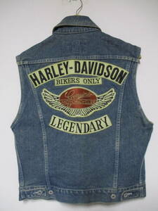 HarleyDavidson ハーレーダビッドソン ウイングロゴ デニムベスト Mサイズ