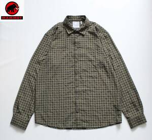 【 MAMMUT マムート 】Lenni Longsleeve Shirt シアサッカー 長袖 シャツ XL 1015-00290 定価\12,650 チェック 吸湿発散 抗菌 オリーブ