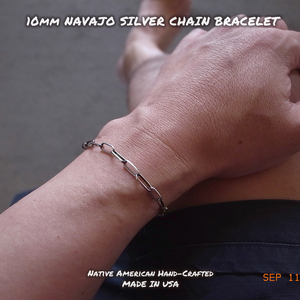 10mm ナバホシルバーチェーン ブレスレット NAVAJO CHAIN BRACELET -MADE IN USA インディアンジュエリーMADE IN USA