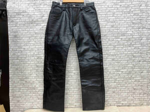 中古-可JOHNBULL ジョンブル HIDE-STUFF ハイドスタッフC-0Y-3858 Leather pants レザーパンツ 32（M）ブラック メンズ 牛革