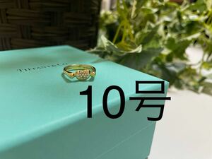 ★美品　ティファニー　ビーン　リング　10号　指輪　イエローゴールド　YG K18　ダイヤ　TIFFANY&Co Tiffany&co 750 パヴェダイヤ