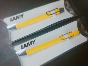 LAMY■safari イエロー ボールペン ブラッククリップ + シャープペン●デッドストック けいおん