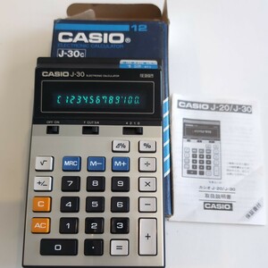 CASIO カシオ 電卓 J-30 12桁 昭和レトロ 計算機　動作確認済