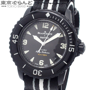 101724120 1円 スウォッチ Swatch ブランパン フィフティ ファゾムス OCEAN OF STORMS S035B400 黒 バイオセラミック 腕時計 メンズ 自動巻