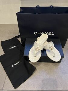 CHANEL シャネル THONGS サンダル38 新品