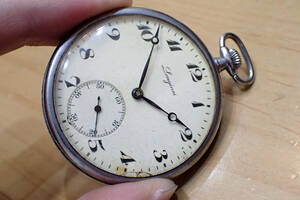 希少 ロンジン/LONGINES Cal.17.89M ◆ 薄型ケース/ブレゲ針 アラビア数字 手巻き 機械式 アンティーク懐中時計