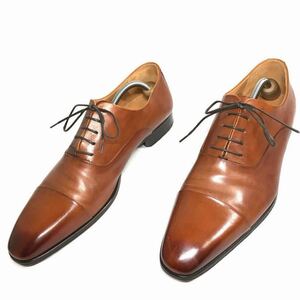 【マグナーニ】本物 MAGNANNI 靴 27cm 茶 ストレートチップ ビジネスシューズ 内羽根式 本革 レザー 男性用 メンズ スペイン製 43