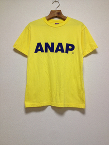[即決古着]ANAP MEN/アナップ/ロゴTシャツ/半袖/黄色/イエロー/Mサイズ