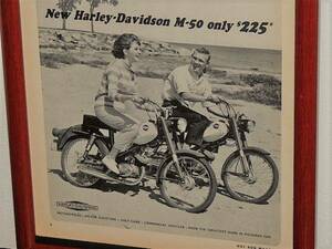 1965年 USA 洋書雑誌広告 額装品 ハーレーダビッドソン Harley-Davidson M-50 // Scat Topper スキャット トッパー ( A4サイズ )