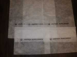 ☆JAL　日本航空　不織布 キズ防止等 の荷物カバー 保護材 内袋　約40㎝×約59㎝　5枚☆