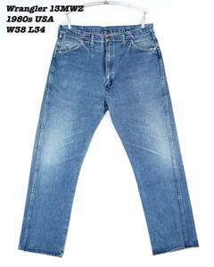 Wrangler 13MWZ INDIGO DENIM PANTS USA 1980s W38 L34 PA004 ラングラー デニムパンツ 1980年代 アメリカ製 ジーンズ