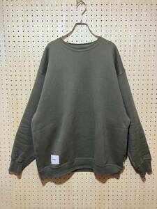 【02】 WTAPS Cotton Sign Crewneck sweat khaki ダブルタップス コットン サイン クルーネック スウェット カーキ (222ATDT-CSM08) F353