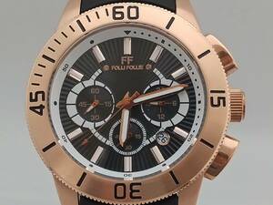 FolliFollie WF8R036ZE 時計 フォリフォリ OLYTEUS オリュテウス クロノグラフ 黒文字盤 クォーツ レディース 腕時計