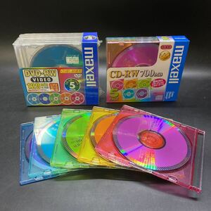 maxell CD-RW 700MB 4倍速対応 5枚入×2 CDRW80MIX.1P5S/DVD-RW 120分 4.7GB ビデオモード対応 5色カラーミックス 5枚パック 未開封