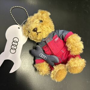 未使用★Audi アウディ　クマ　ベア　くま　キーホルダー　ぬいぐるみ　純正　正規品★つなぎ＆スパナ