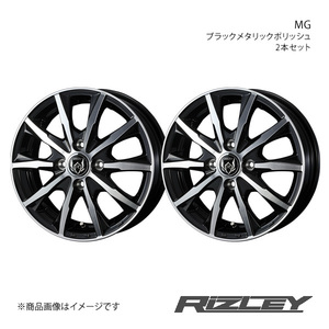 RiZLEY/MG フィット/フィットアリア GD1/2/3/4/5/6/7/8/9 ホイール2本【15×5.5J 4-100 INSET42 ブラックメタリックポリッシュ】0039906×2