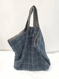 ◇ COMME des GARCONS コムデギャルソン チェック カジュアル トート ハンド バッグ ネイビー グリーン レディース P