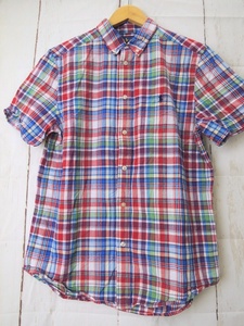 RALPH LAUREN ラルフローレン 半袖チェックシャツ XL(18-20) 170/88A 綿100% Made in India