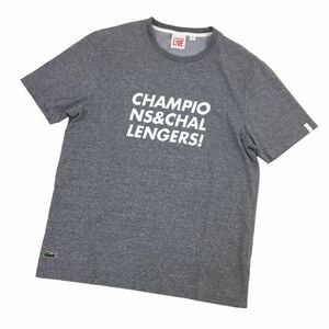 ND173-10 LACOSTE L!VE ラコステライブ 半袖 Tシャツ トップス プルオーバー クルーネック 綿65% ポリエステル35% グレー メンズ S ←US