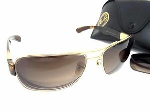 1円 ■極美品■ Ray-Ban レイバン RB3522 001/13 61□17 べっ甲調 度入り サングラス メガネ 眼鏡 めがね ゴールド系 FA3610