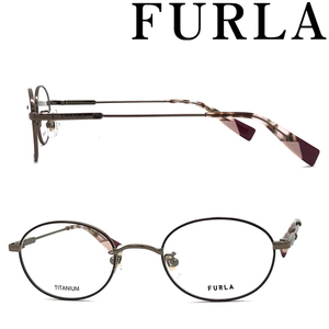 FURLA フルラ メガネフレーム ブランド ブラウン×マットボルドー メガネフレーム 眼鏡 VFU-489J-08F4