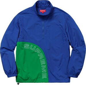 新品 未使用 国内正規品 ◆ Supreme 18ss Corner Arc Half Zip Pullover 青／緑 ブルー/グリーン サイズM ◆ 代官山店舗購入商品