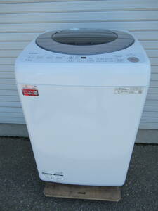 シャープ全自動洗濯機　ES-GV8F-S　２０２２年　８K 美品　兵庫県加古川市より１００Km 以内の方は送料無料です。　