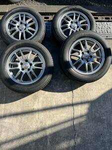 DIOS es6 アルミホイール 中古 5H 114.3 16×6.5J +38 ハブ径73 TOYO タイヤ SD-7 205/60 R16 2022年製 新品