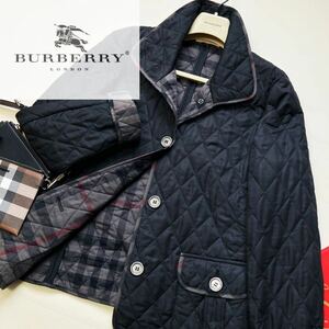 N14参考価格16万●超美品BURBERRY BRIT●センシュアルなデザイン●高級キルティングジャケット　バーバリーコート レディース トルコ製