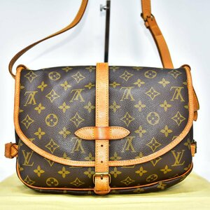 鑑定済 正規品 LOUIS VUITTON ルイヴィトン ソミュール30 M42256モノグラム ショルダーバッグ 即日配送 K488-12