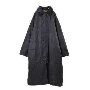 Barbour OVERSIZED WAX BURGHLEY バーレー ワックス ロング コート 42 グレー バーブァー KL4BUAKA29