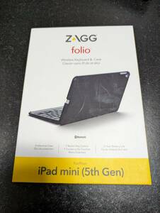 【ジャンク扱い】ZAGG Folio - Bluetooth タブレットキーボード - 7色バックライト - Apple iPad Mini 5 (7.9インチ) 用 - チャコール