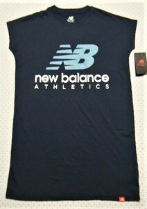 ニューバランス　new balance　カジュルスポーツ用ワンピース・ルームTシャツ・Tドレス　紺系　サイズ S【ゆったりサイズ】　吸湿機能