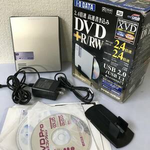 I-O DATA DVDドライブ アイ・オー・データ DVRP-iUR2P USB2.0対応 2.4倍速 R/RW【通電確認のみ】保管品