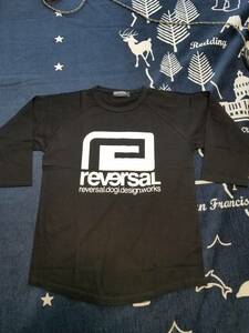 【reversal】【リバーサル】ビッグロゴ　７部Tシャツ　黒　Ｍ　新品