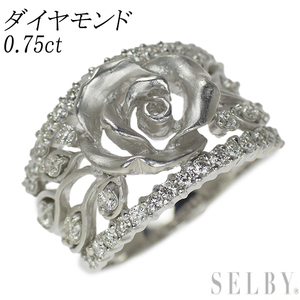 K18WG ダイヤモンド リング 0.75ct フラワー 出品2週目 SELBY