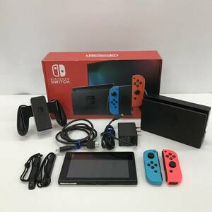 No.4736 ★1円～【Nintendo Switch】ニンテンドー スイッチ本体 新型 ネオン ＊画面・箱傷有り [動作確認/初期化済] ◎中古品◎