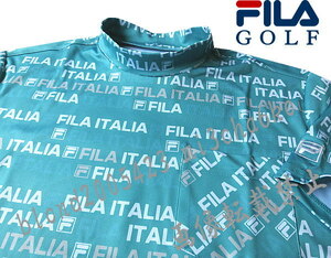 ■新品【FILA GOLF】フィラゴルフ COOL TOUCH接触冷感 全体飛びロゴ モックネック半袖シャツ■TQ/3L（XXL)