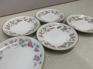 昭和レトロなFINE SEYEI CHINA セーエー 瀬栄陶器 その２　薔薇の小皿5枚セット