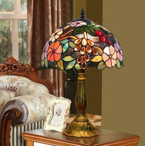 高級感満載 〈ヨーロッパ風〉お花の ステンドグラス ランプ 欧風 卓上 間接 照明 ベッドサイド テーブル