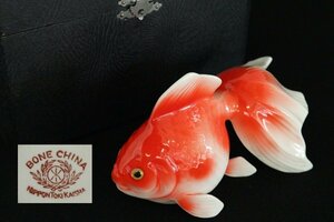 TB526オールドノリタケ 金魚の置物◇日本陶器/Noritake/飾物/インテリア/磁器/ボーンチャイナ/陳列/時代/骨董/古美術/古道具タグボート