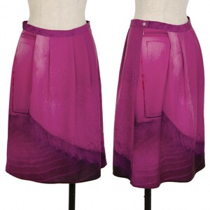 アニエスベーagnes b. グラフィックプリント台形スカート ピンク36