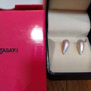 田崎真珠　TASAKI　K18 雫　イヤリング　定価約8万円　未使用品　希少当時物　箱パッケージ完備